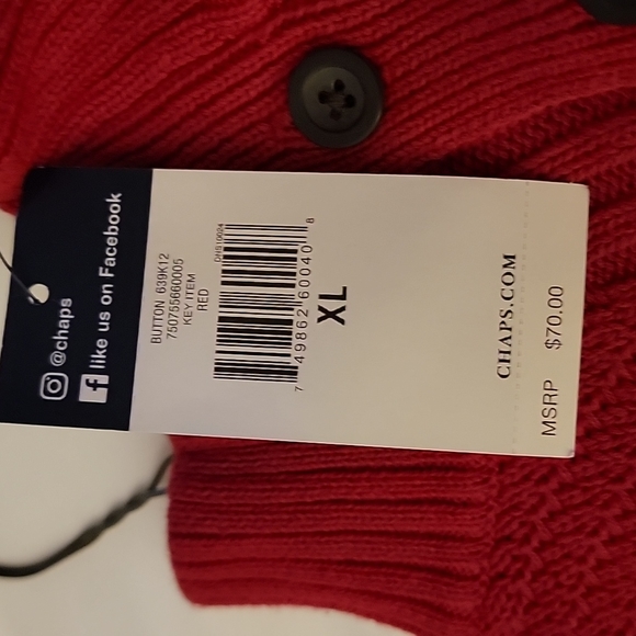 Chaps 1/4 Button Down Sweater - Picture 4 of 4